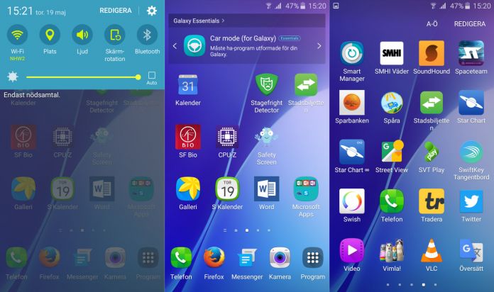 Samsung Galaxy A3 Recension mjukvara bild