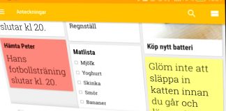 Enkla anteckningar och påminnelser i en app