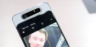 Galaxy A80 saknar flärp men har snurrande kamera