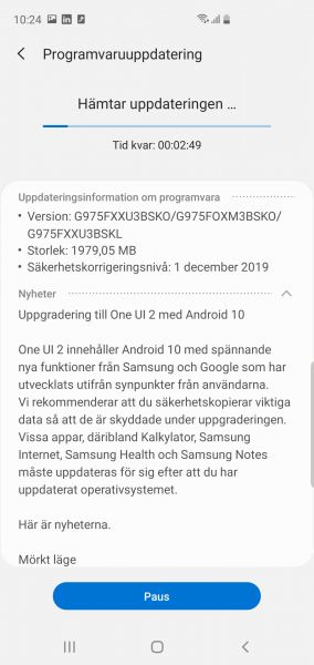 Uppdatering Samsung One UI 2.0