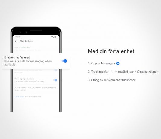 Inaktivera Android Messages chattfunktioner