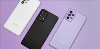 Galaxy A52 och A72 visas med vattentätning och OIS